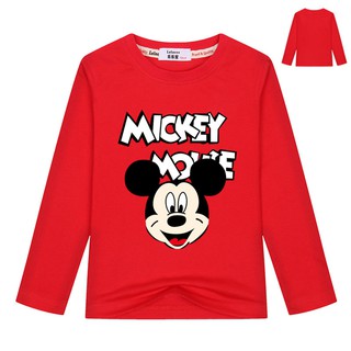áo thun dài tay cho bé trai Mickey Mouse Face Funny Tops