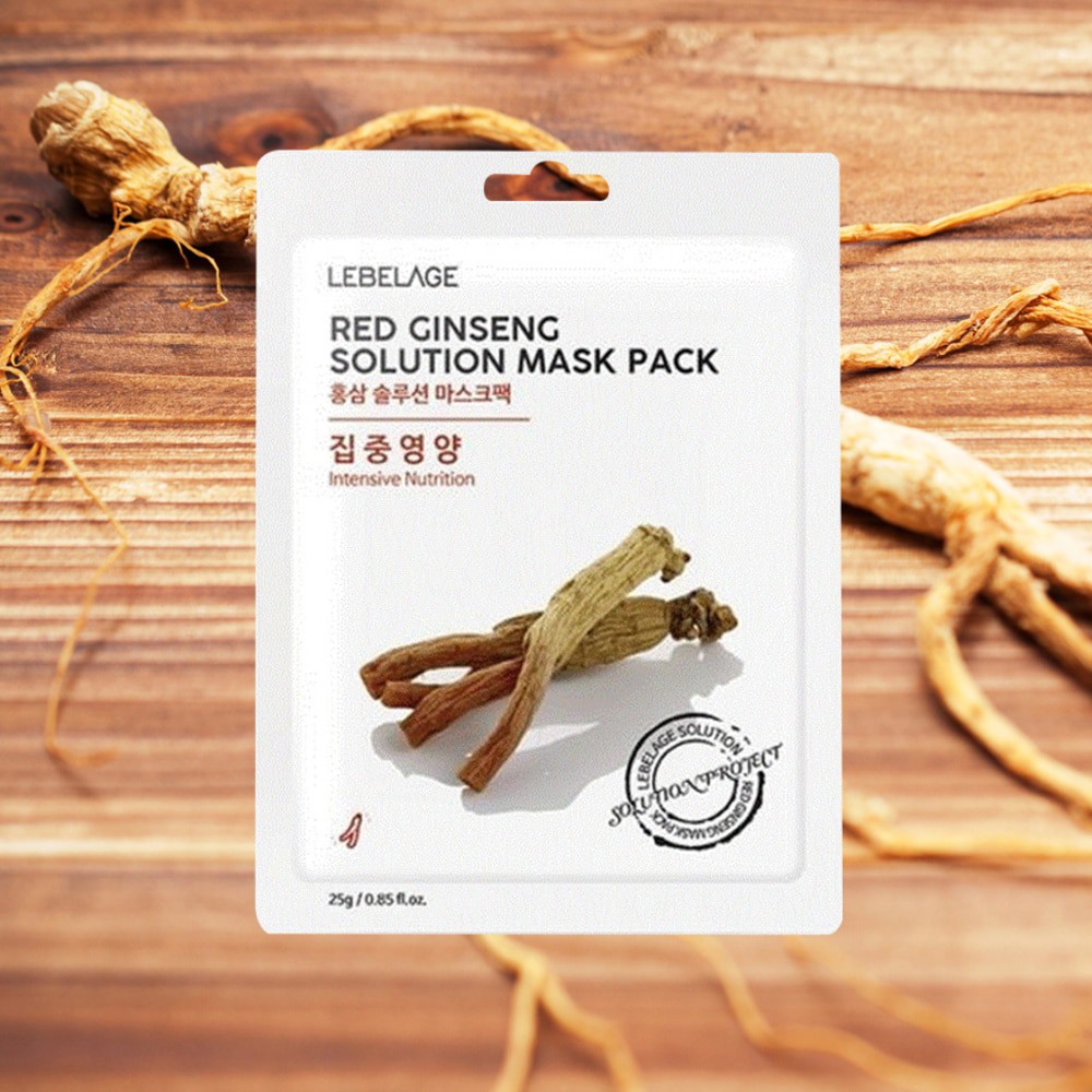 Mặt Nạ Lebelage Red Ginseng Solution Mask Pack Intensive Nutrition Chiết Xuất Nhân Sâm 25g