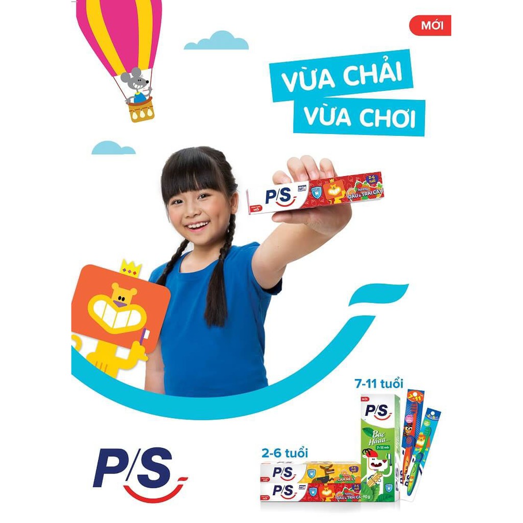 Kem đánh răng trẻ em P/S bé 7 đến 11 tuổi 90g