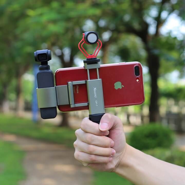 Kẹp cố định OSMO POCKET vào điện thoại gắn Tripod