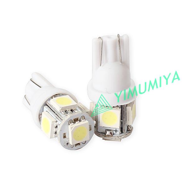 2 Bóng Đèn Led T10 5050 5smd Ánh Sáng Trắng Cho Xe Hơi