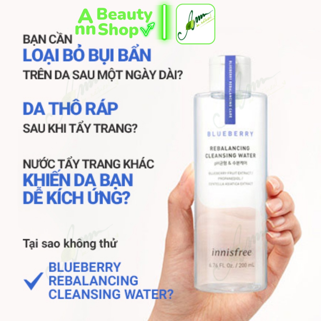 Nước Tẩy Trang Innisfree Blueberry Rebalancing Cleansing Water 200ml