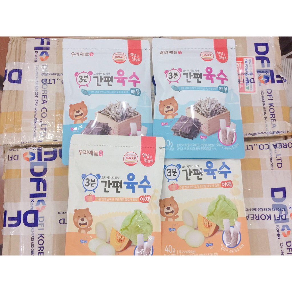 Dashi tảo bẹ cá cơm, rau củ Hàn Quốc gói nhỏ tiện lợi