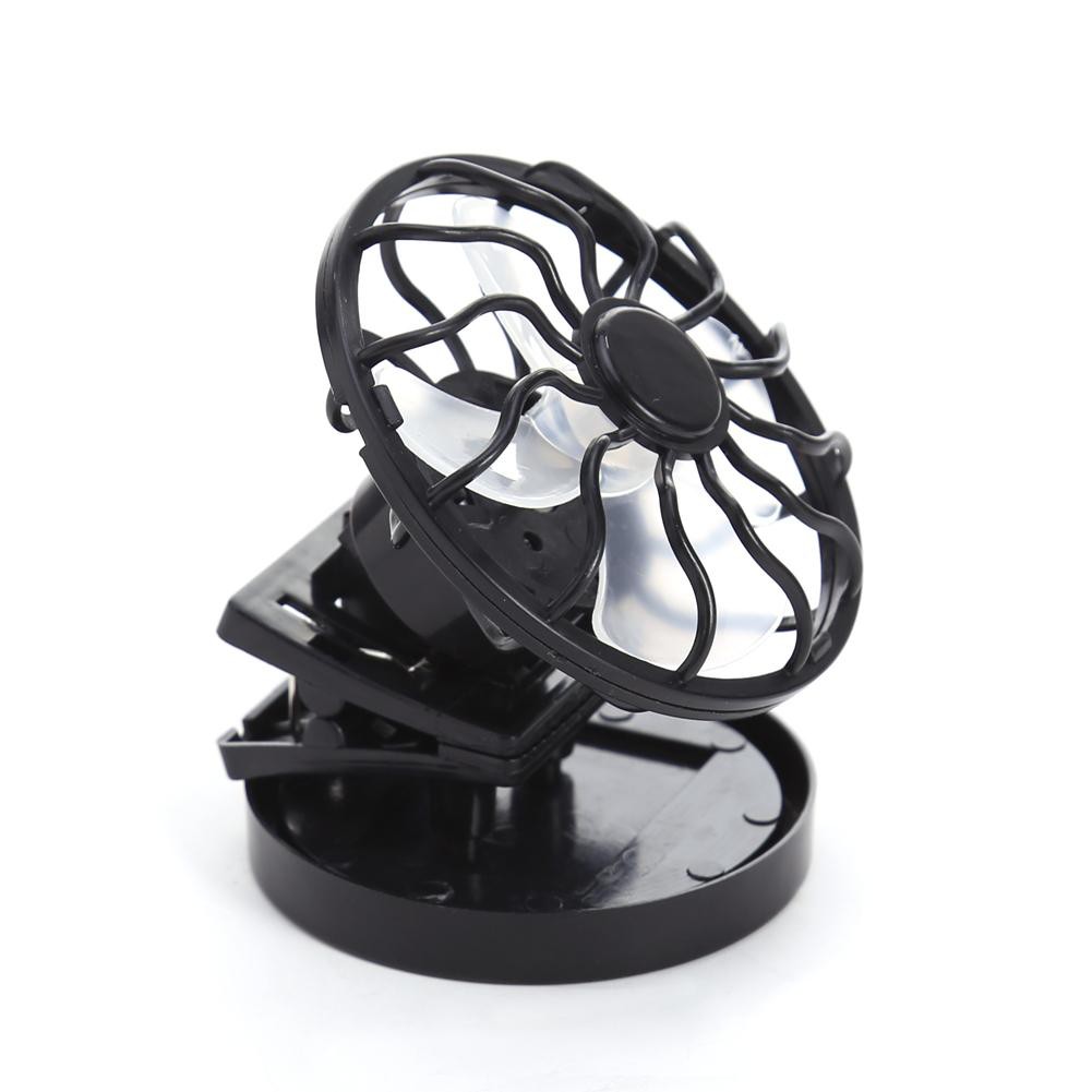 Black Portable Solar Powered Cooling Fan Clip-On Mini Fan Solar Panel Cell Beach Camping Hiking