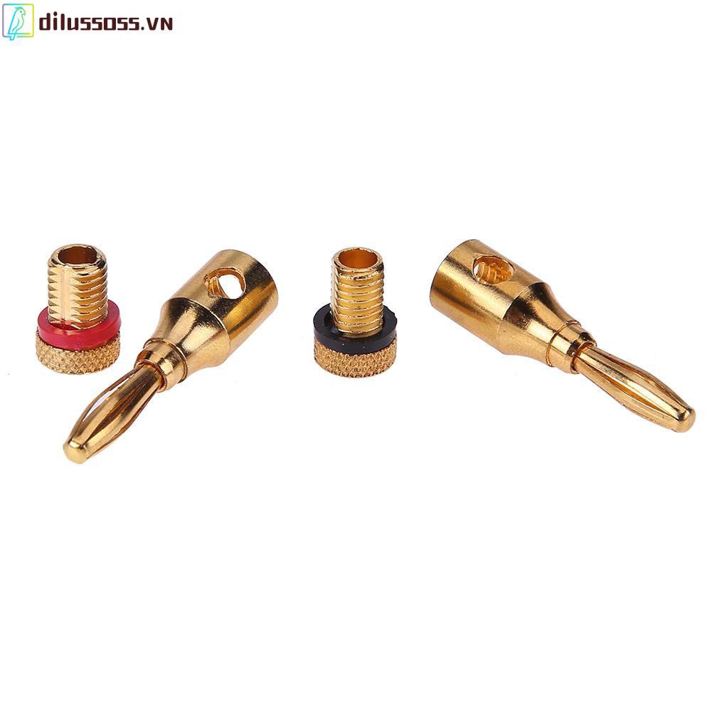 Bộ 2 cái phích cắm chuối mạ vàng nối âm thanh loa phát nhạc DIY