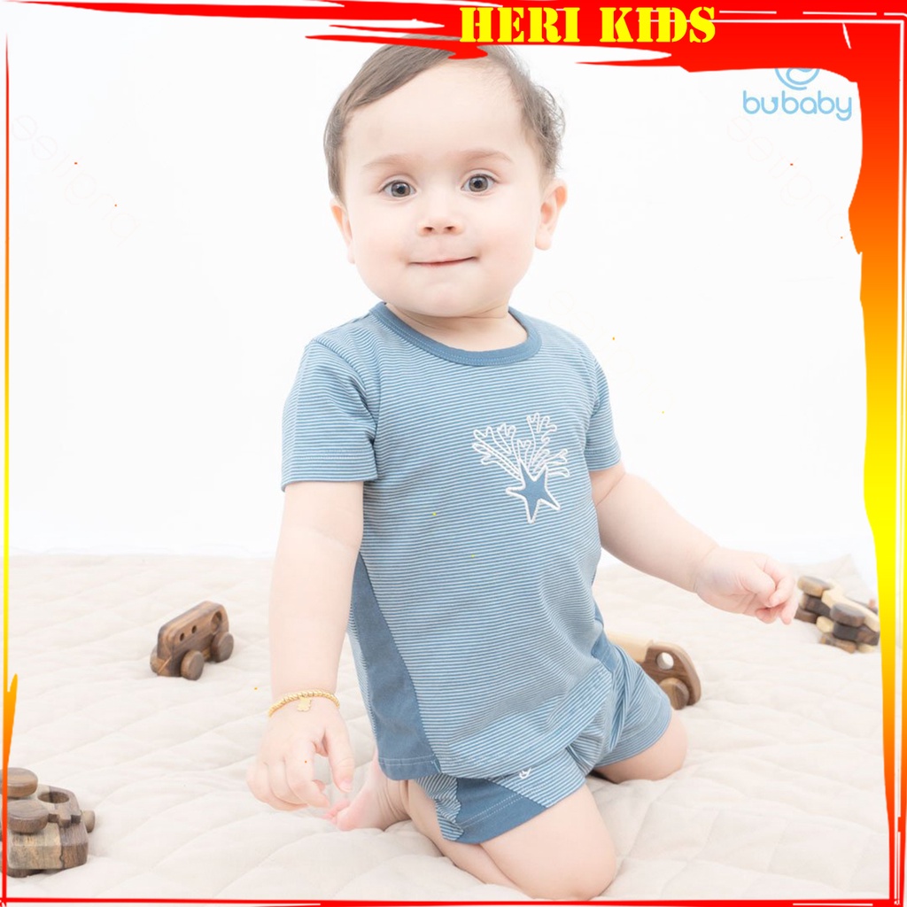 Bộ cộc tay Bu, Bubaby Kyomi Coral 6m - 4y