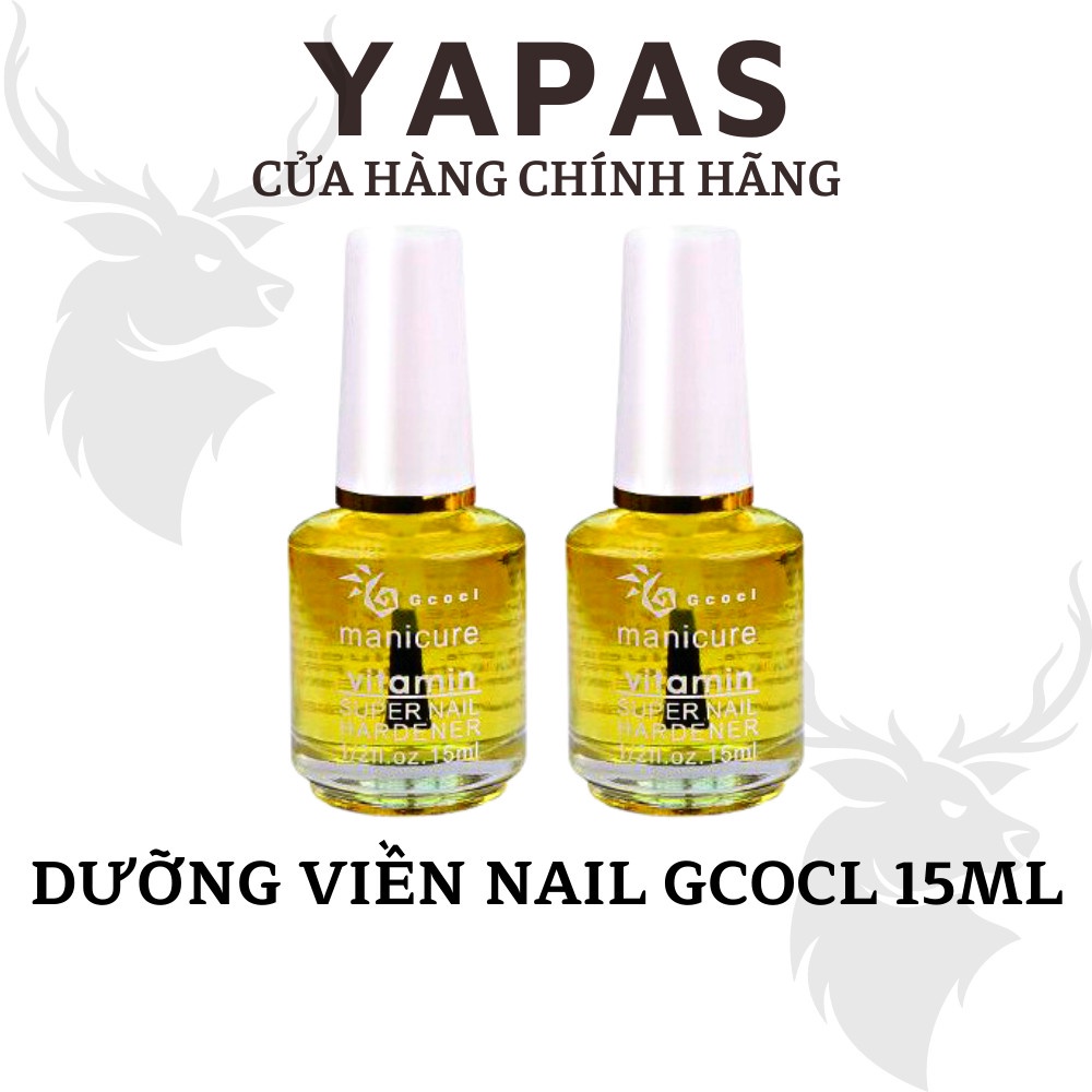 Dưỡng viền móng vitamin Yapas Gcocl 15ml , dầu dưỡng nail tháo móng úp làm mềm ngăn da chết chuyên dụng