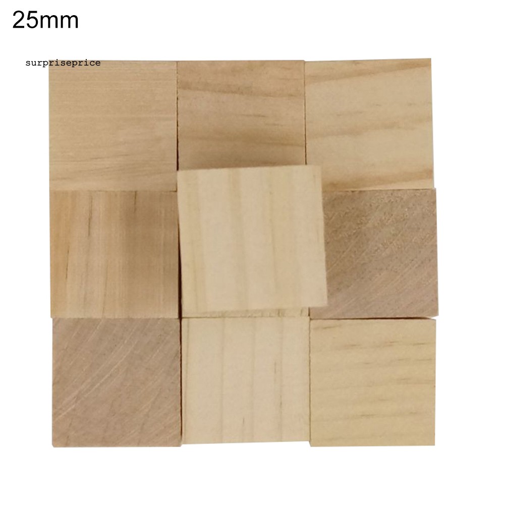 SPP_50 Pcs/20 Pcs/10 Pcs Simple Squares Wooden Sewing Craft Scrapbooking DIY Buttons
