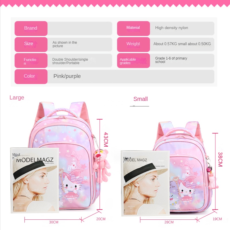 Balo Hello Kitty Ba Lô Siêu Nhẹ Dễ Thương Xinh Xắn Phong Cách Hàn Quốc Dành Cho Bé Lớp 1-3-6 cặp đi học cho bé