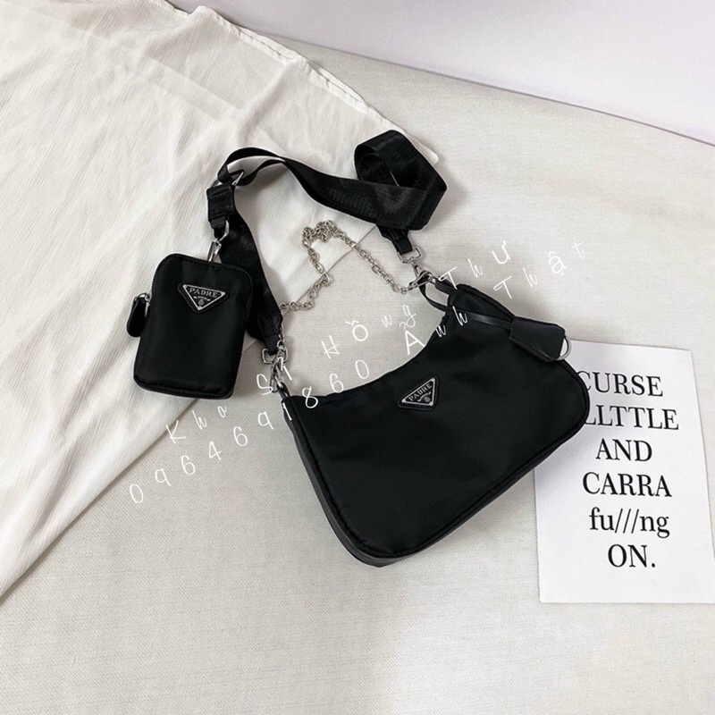 Túi Xách Nữ Đeo Chéo Pra da tặng kèm túi mini❣️Freeship❣️Set 2 chi tiết