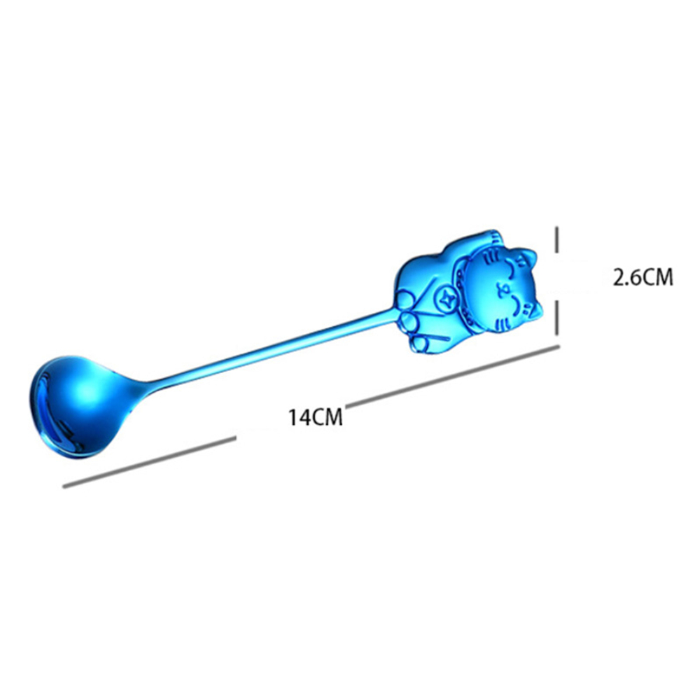 Muỗng Cà Phê Bằng Thép Không Gỉ 14cm Hình Mèo Dễ Thương 304