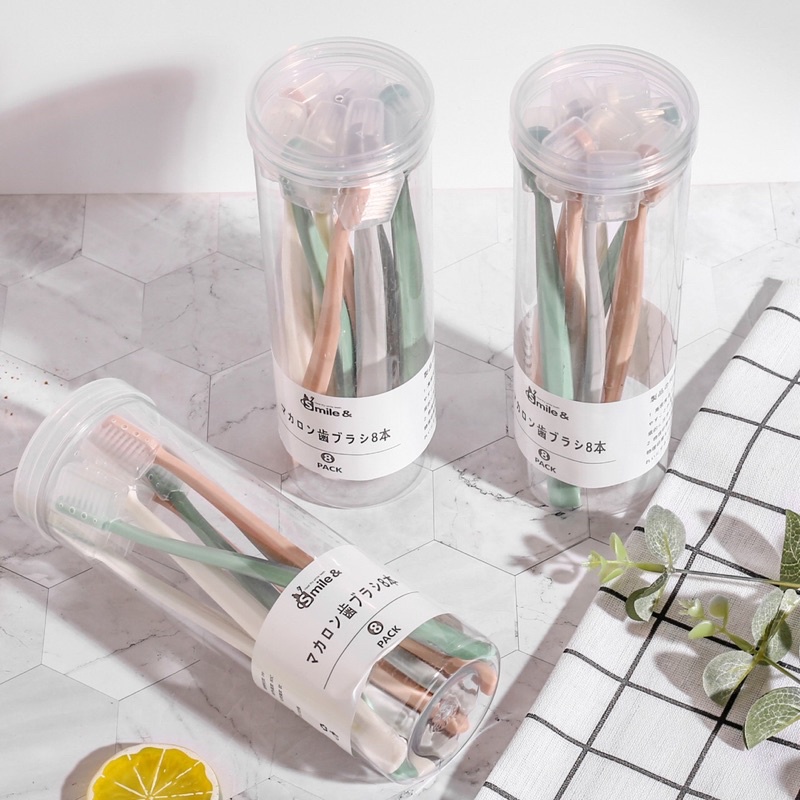 Hộp 8 bàn chải đánh răng Muji Nhật cho bé