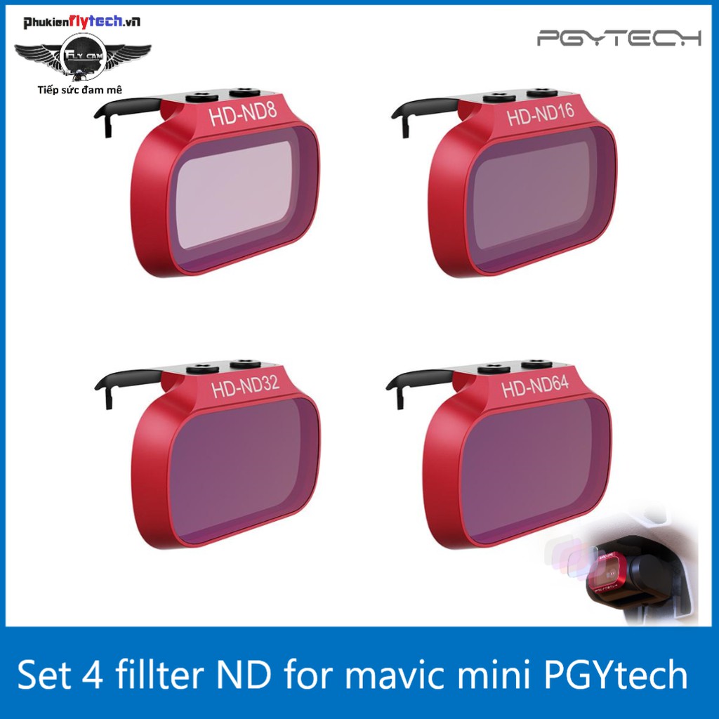 Combo filter ND Mavic Mini - PGYtech - professional - Cao cấp - Giúp giảm độ sáng lóa của ánh mặt trời