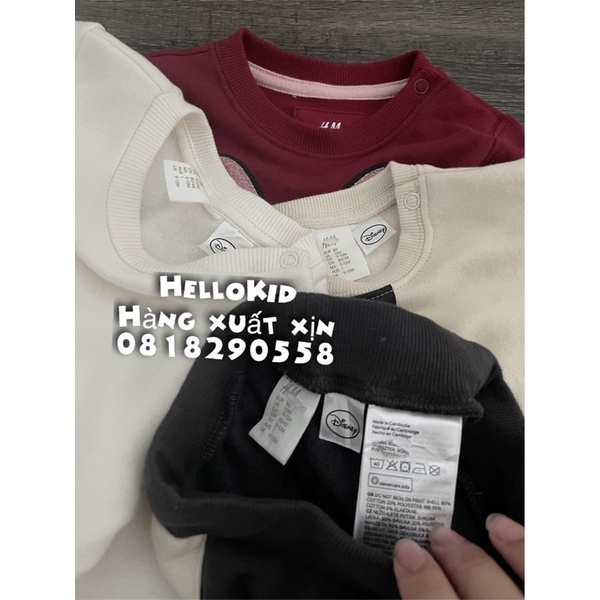 B336 - Bộ nỉ Hm mjckey bé trai &amp; bé gái