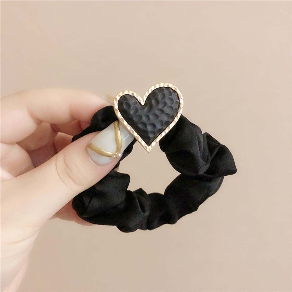 Dây Buộc Tóc Co Giãn Họa Tiết Trái Tim Phong Cách Hàn Quốc Thời Trang Cho Nữ