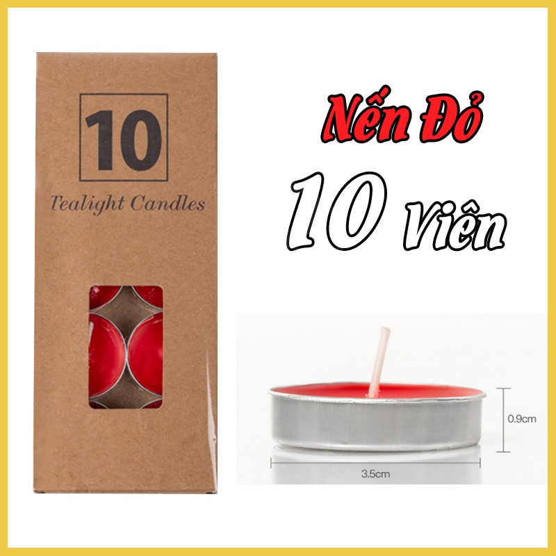 Nến Tealight Hộp 10 viên - Nến đốt tinh dầu &amp; trang trí