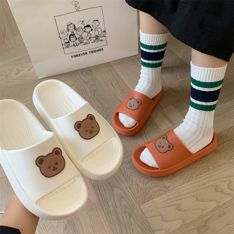 Dép bánh mì học sinh giá rẻ mang  trong nhà dạo phố siêu chắc chắn đủ size, màu, dép  cặp đôi cực dễ thương GẤUTRÒN T409