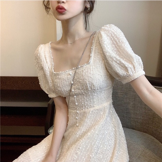 (r140) đầm ulzzang công chúa đính ngọc(có hình thật)