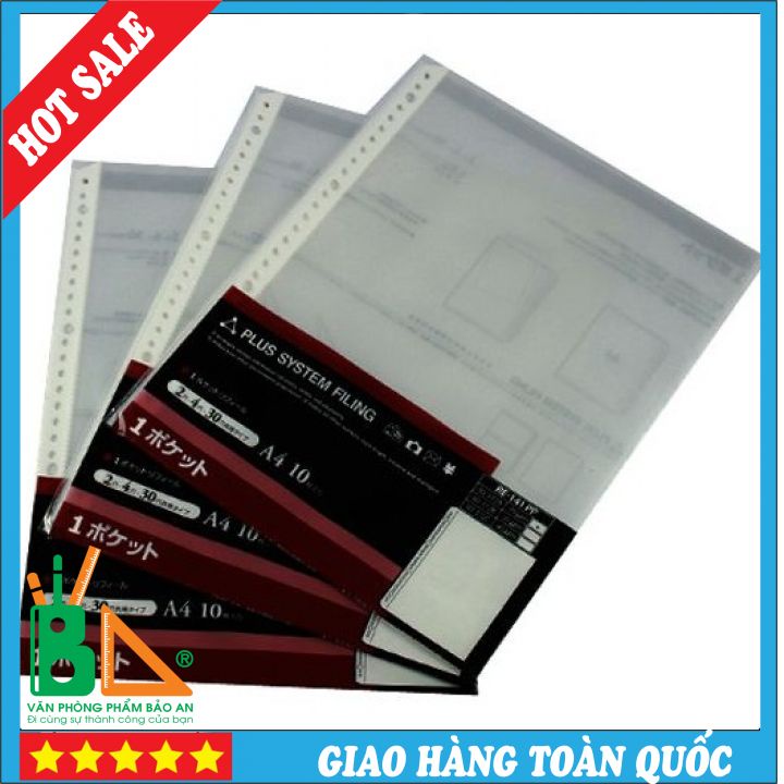 Tập(100 Tờ) Túi Sơ Mi Lỗ Plus Túi 11 Lỗ Việt Nam