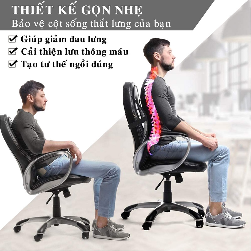 Tấm Lưới Đệm Tựa Lưng Ghế Văn Phòng Bảo Vệ Cột Sốngchống gù lưng