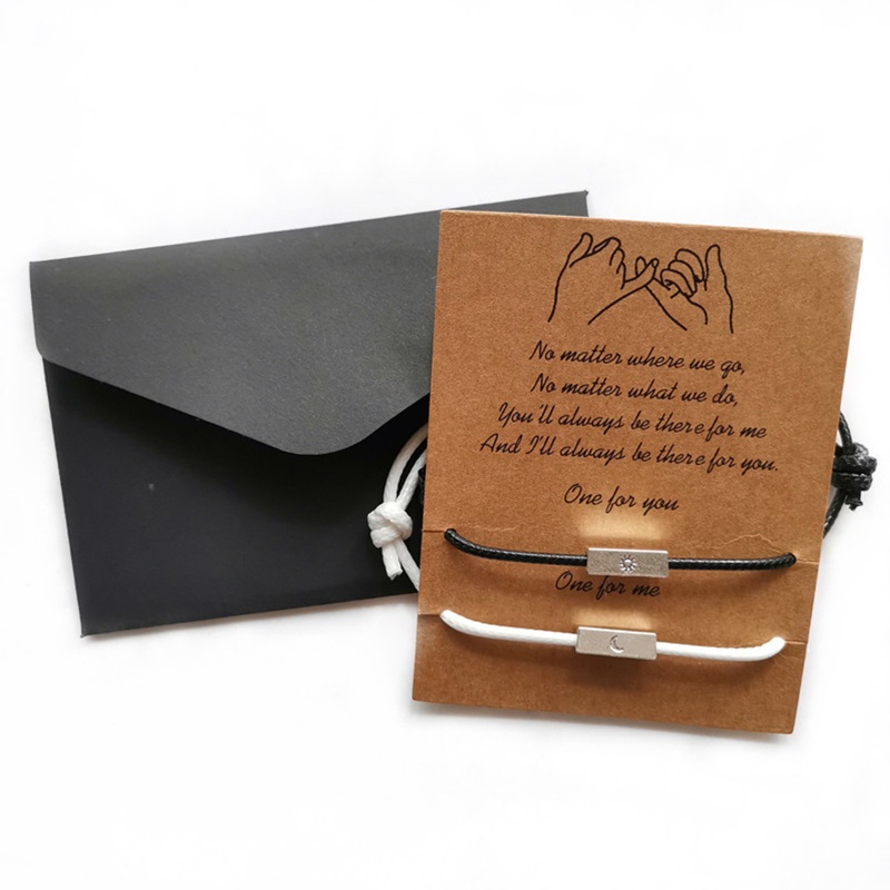 Set 2 Vòng Tay Dây Bện Mặt Trời Và Mặt Trăng Thời Trang Cho Cặp Đôi