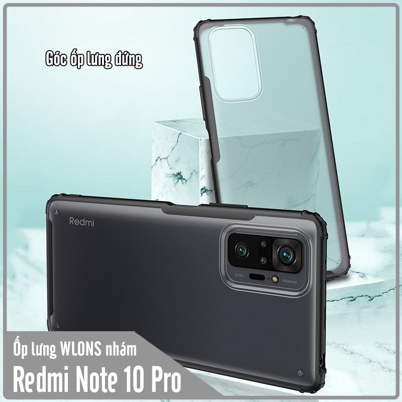 Ốp lưng chống sốc cho Xiaomi Redmi Note 10 Pro nhám viền màu WLONS - Hàng nhập khẩu