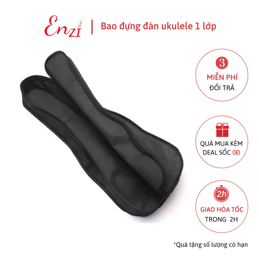 Bao đàn ukulele loại dày 3 lớp bền đẹp chống thấm nước và bao 1 lớp chất lượng cho đàn 21 23 26 inch Enzi