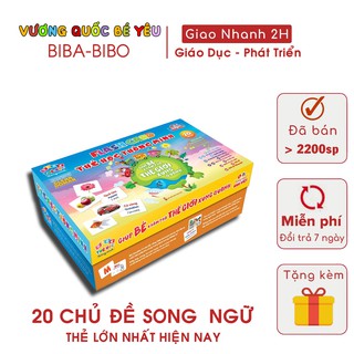 Thẻ Flashcard - Bộ thẻ Glenn Doman thông minh cho bé loại to 20 chủ đề song ngữ A5( THẺ LỚN 12x17)