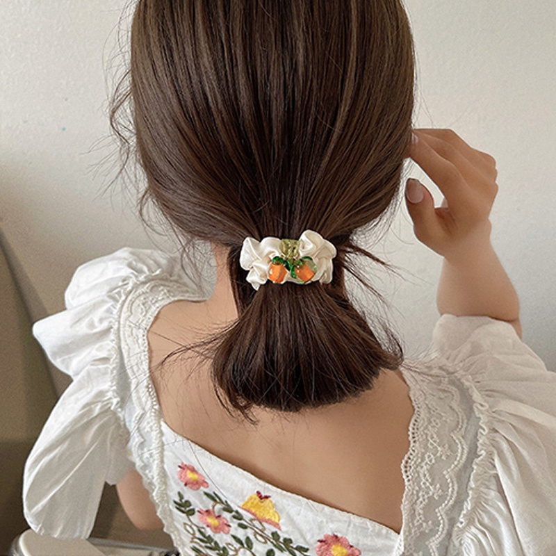 Dây Buộc Tóc Cao Su Họa Tiết Trái Cây Phong Cách Hàn Quốc Dễ Thương Cho Nữ