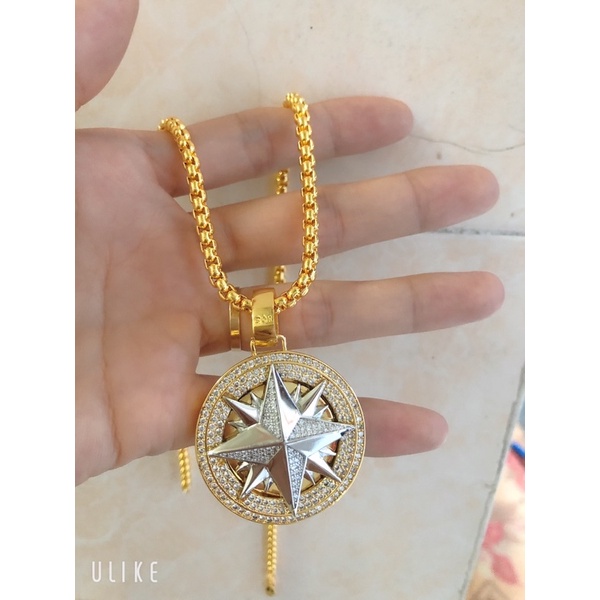 dây chuyền nam mạ vàng,dây chuyền chữ công mặt sao phong độ đẳng cấp