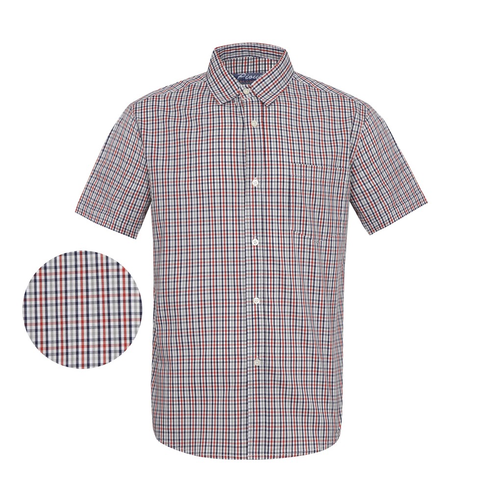 Áo sơ mi nam caro cao cấp cotton ngắn tay pious SMNT01013 | BigBuy360 - bigbuy360.vn