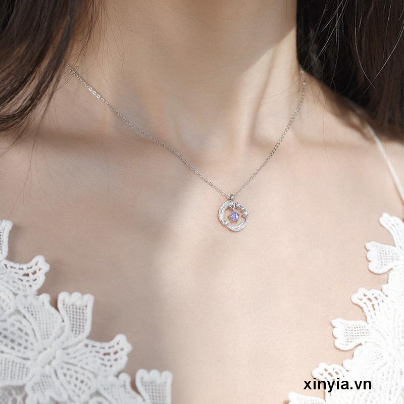 Vòng cổ Mặt Lông Vũ Nhẹ Nhàng Đơn Giản Hợp Thời Trang Sang Trọng Cho Nữ