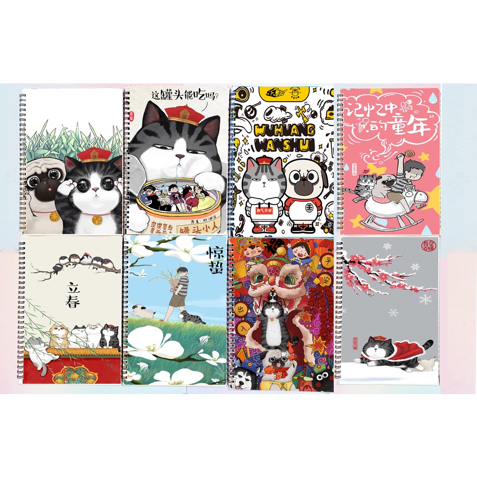 Sổ lò xo hoàng thượng mèo SLX46 100 trang 14x20cm sổ A5