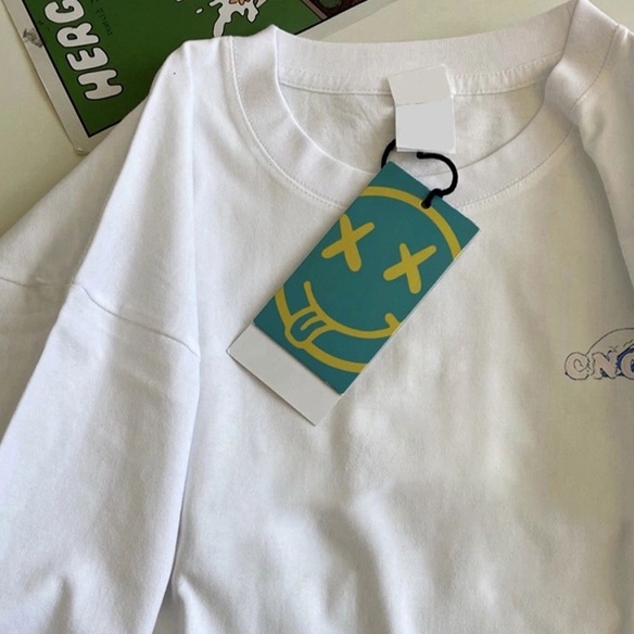 Áo thun ZHELIHANGFEI ngắn tay dáng rộng in họa tiết cá tính trẻ trung