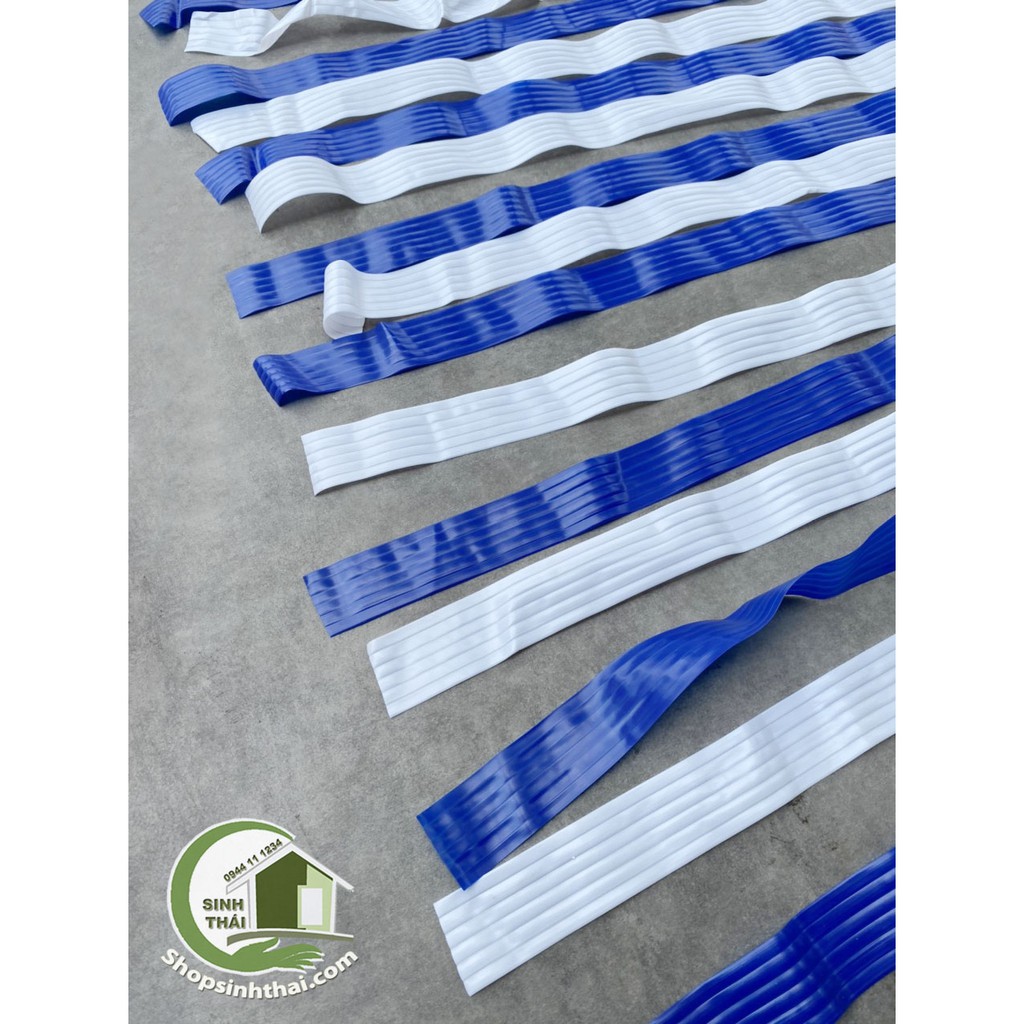 Rèm màn nhựa, dây nhựa xanh trắng - 1m x 1,7m