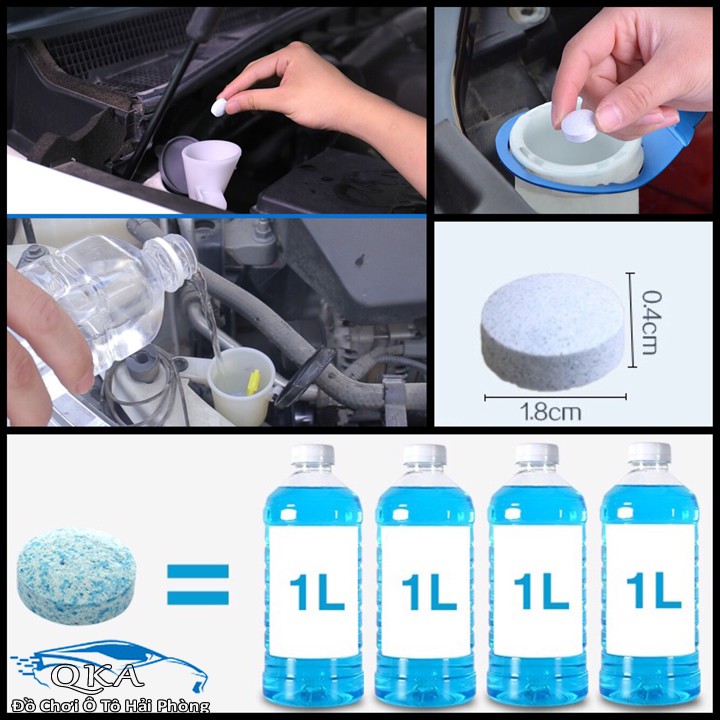 Viên sủi nước rửa kính, làm sạch kính ô tô, rửa kính siêu sạch