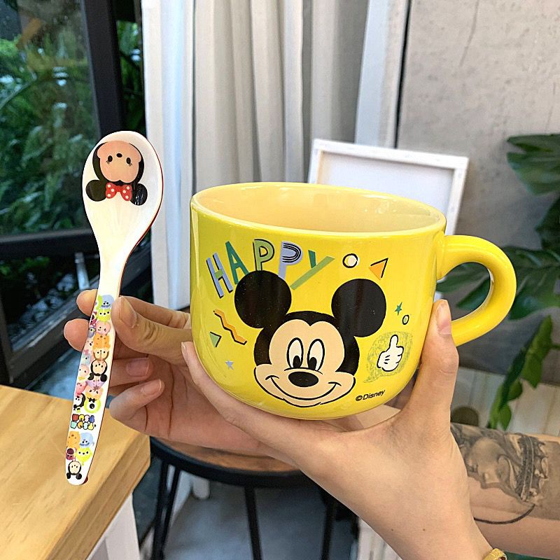 Cốc Sứ Uống Nước In Hình Chuột Mickey Minnie Dễ Thương