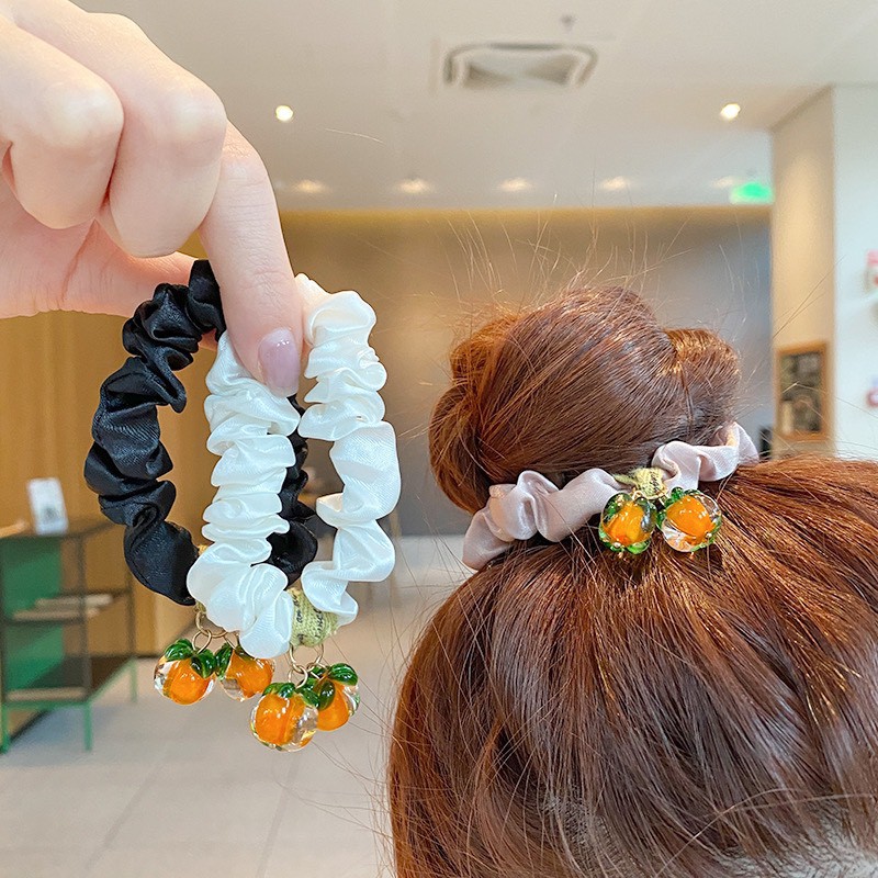 Dây Buộc Tóc Vải Scrunchies Quả Siêu Hot Trend