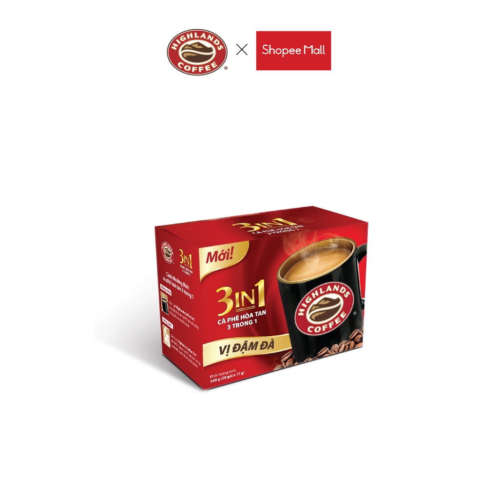 Cà Phê Highlands Coffee 3in1 Hòa Tan (hộp 20 Gói x 17g/gói) | BigBuy360 - bigbuy360.vn