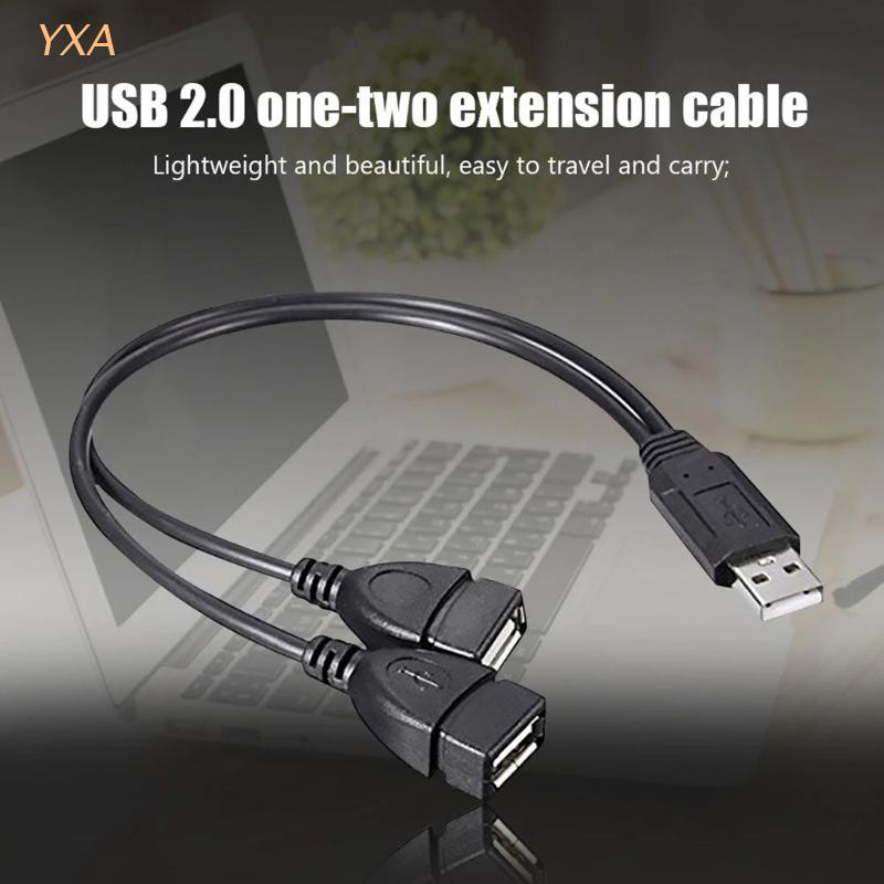 Dây cáp sạc truyền dữ liệu USB 2.0 1 đầu đực sang 2 đầu cái