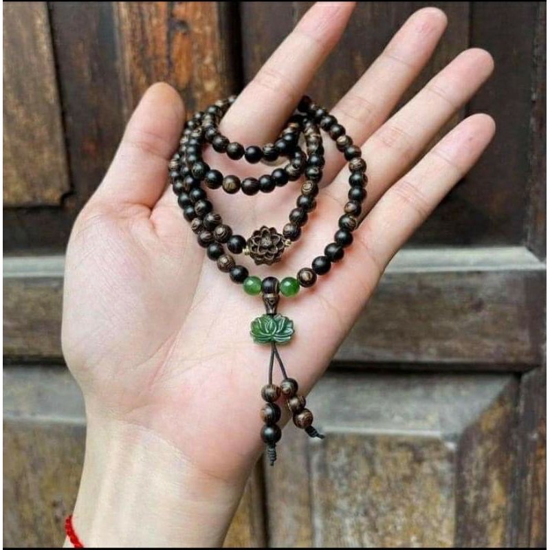 [CÓ ẢNH + VIDEO THẬT] Chuỗi Trầm Hương sánh chìm 108 hạt + Sen bích + Sen Trầm - Vòng tay gỗ Nam Nữ tự nhiên
