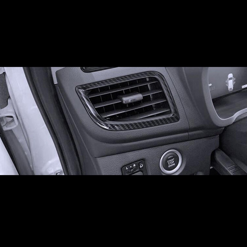 1 Khung Viền Máy Điều Hòa Xe Hơi Mitsubishi Pajero Sport 2020 Bằng Sợi Carbon ABS