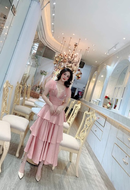 ẢNH VÀ VIDEO THẬT 1000% đầm  xoè tầng kết pha lê