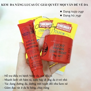 Kem bôi đa năng lucas pawpaw ointment tuýp 25gr & hũ 75gr của úc