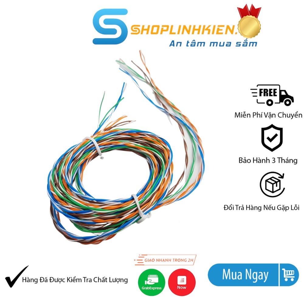 Dây điện đơn 0.2MM bộ 8 dây điện đơn nhiều mầu hàn mạch dài 1.5m - ShopLinhKienM2M