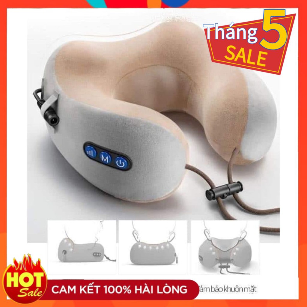Gối massage cổ vai gáy ❤️FREESHIP❤️ Gối massage Hồng Ngoại U-shaped cao cấp