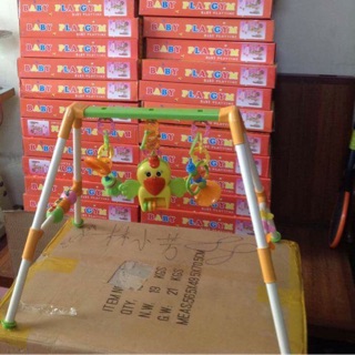 Kệ vẹt chữ a có nhạc cho bé - kệ nhựa chữ A treo đồ chơi có nhạc hình con vẹt