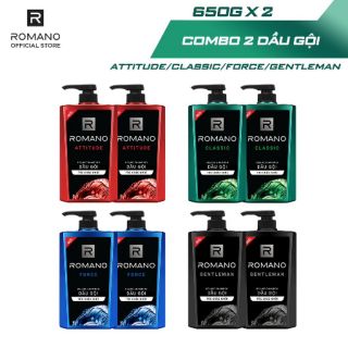 Combo hai chai dầu gội Romano 650g