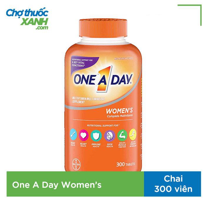 Date 2022 One A Day Women's Complete Multivitamin bổ sung Multivitamin và khoáng chất dành cho phụ nữ, Chai 300 viên