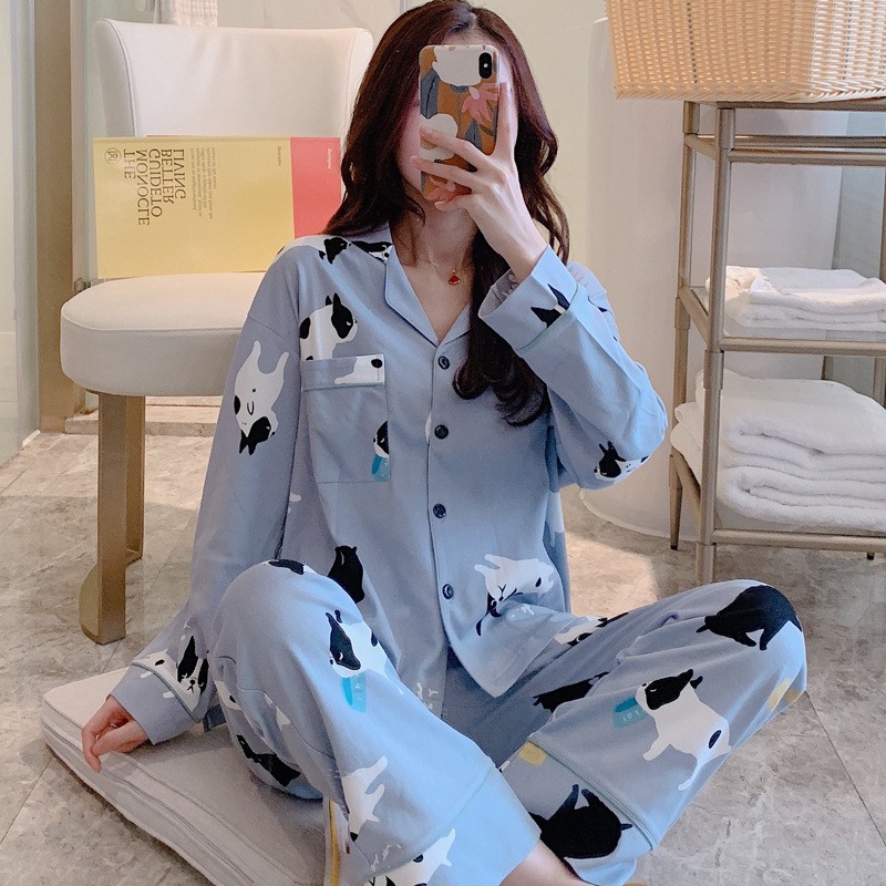 Bộ pijama dài tay nữ dày dặn họa tiết dễ thương BD06